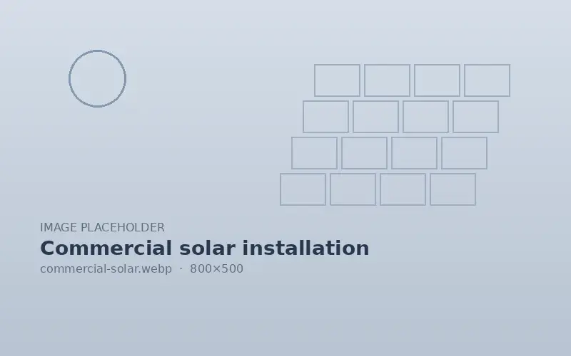 Commercial solar installation on an office building roof