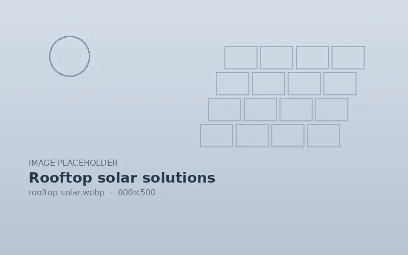 Solar panels mounted on an elevated rooftop structure